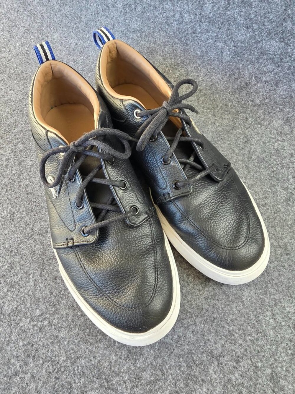 Lacoste Men's Bayliss Sneakers Size 9 Black Textured Leather Casual Shoes